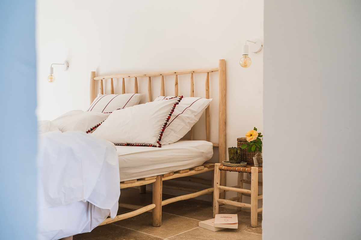 chambre décoration naturelle maison en pierres rénovée