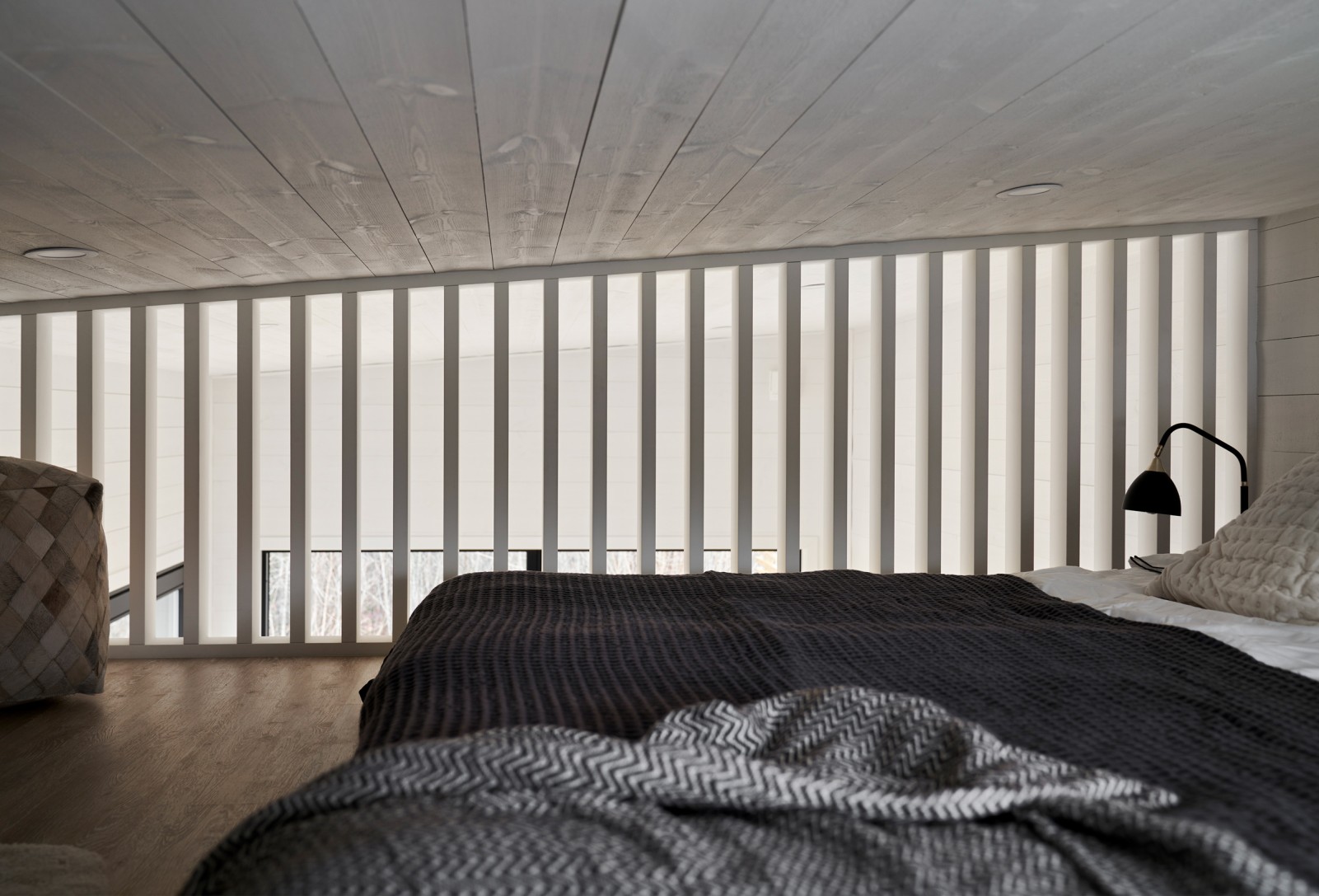 chambre sur mezzanine mini maison 27m2
