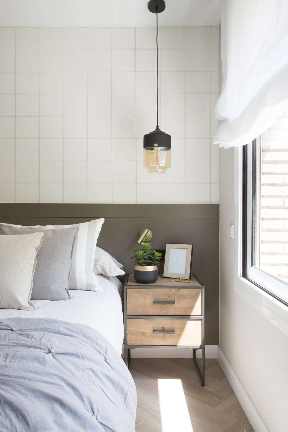 chambre grise décoration contemporaine