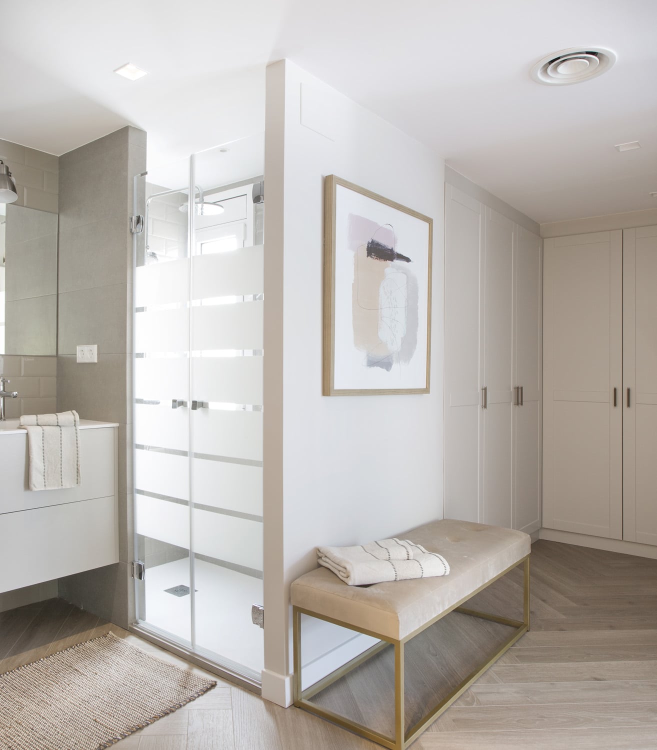 salle de bain avec dressing décoration contemporaine