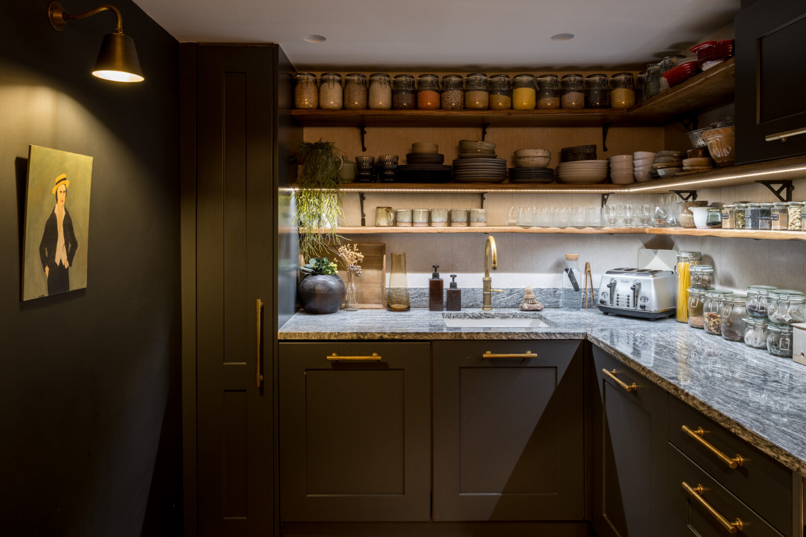 cuisine shaker plan de travail marbre