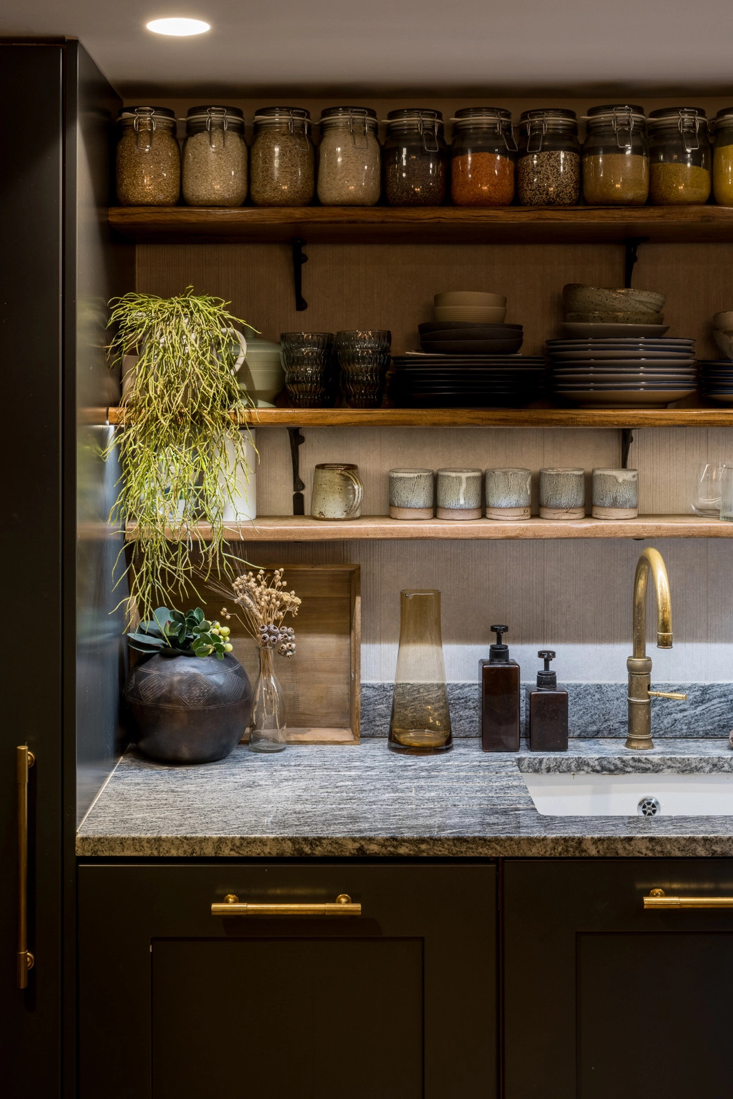 cuisine shaker plan de travail marbre