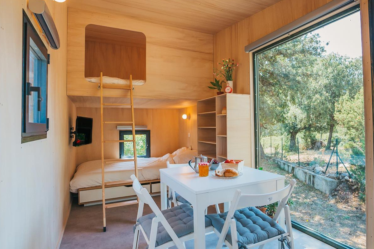 salle à manger et chambre mini maison 16m2