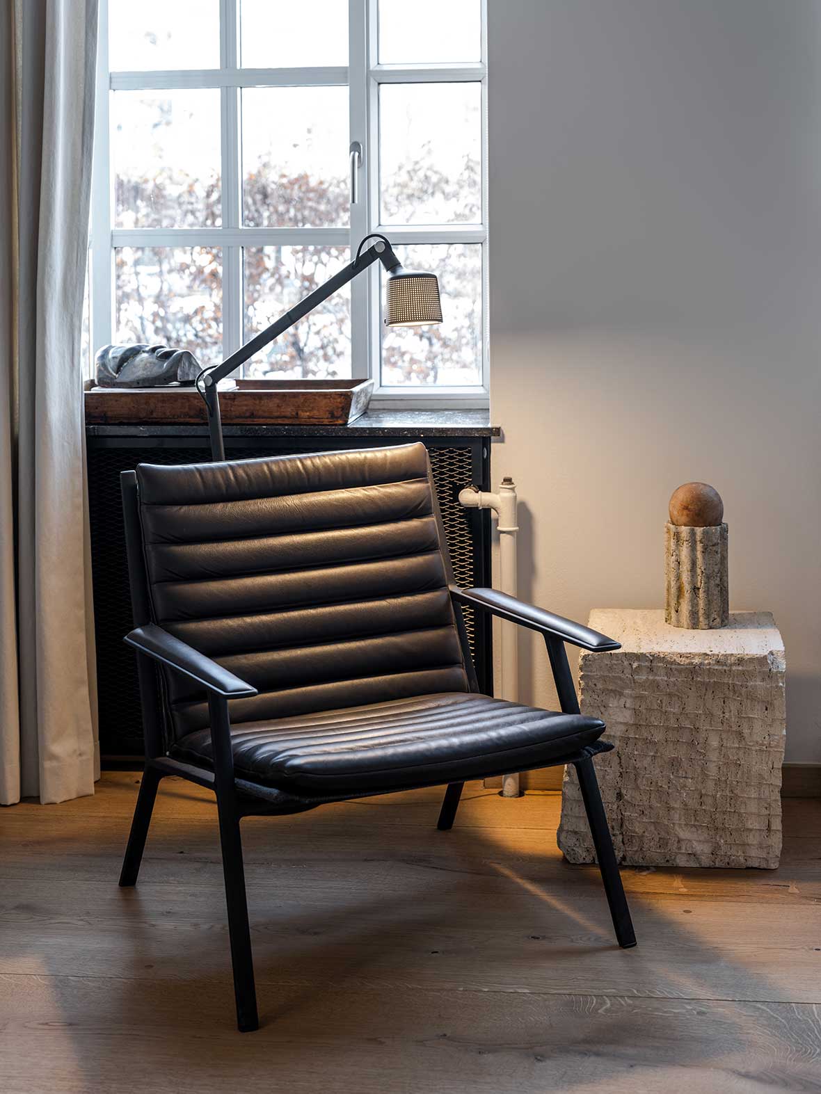 fauteuil cuir noir vintage