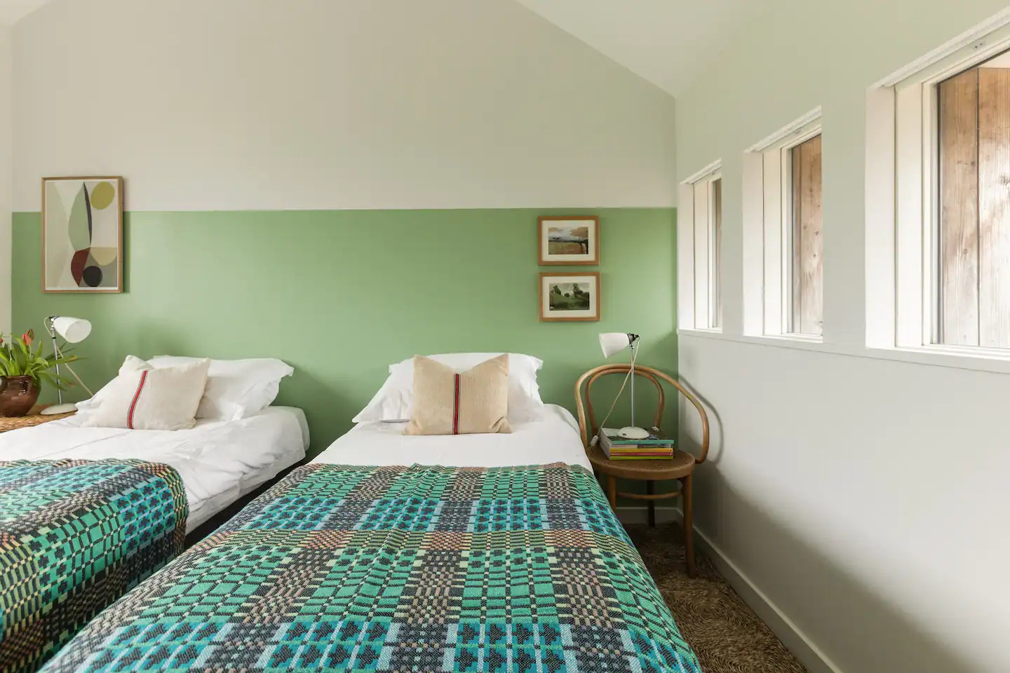 chambre mur vert