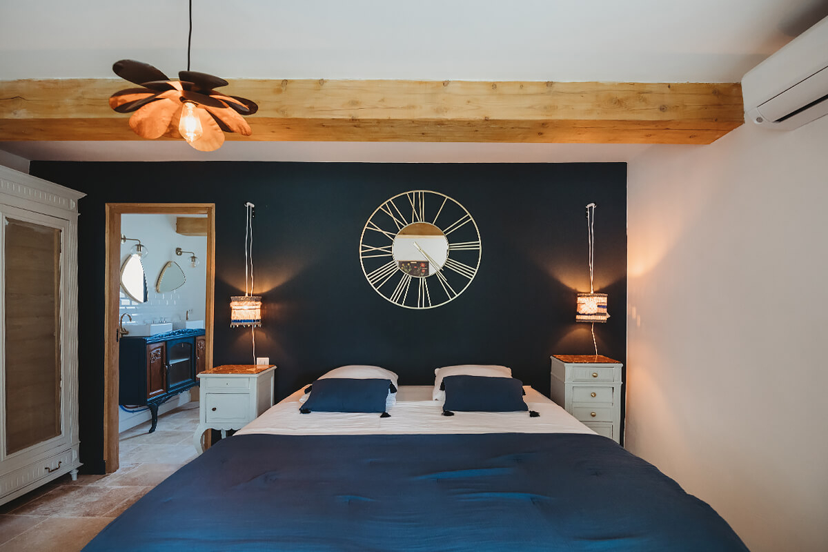 chambre décoration bleue