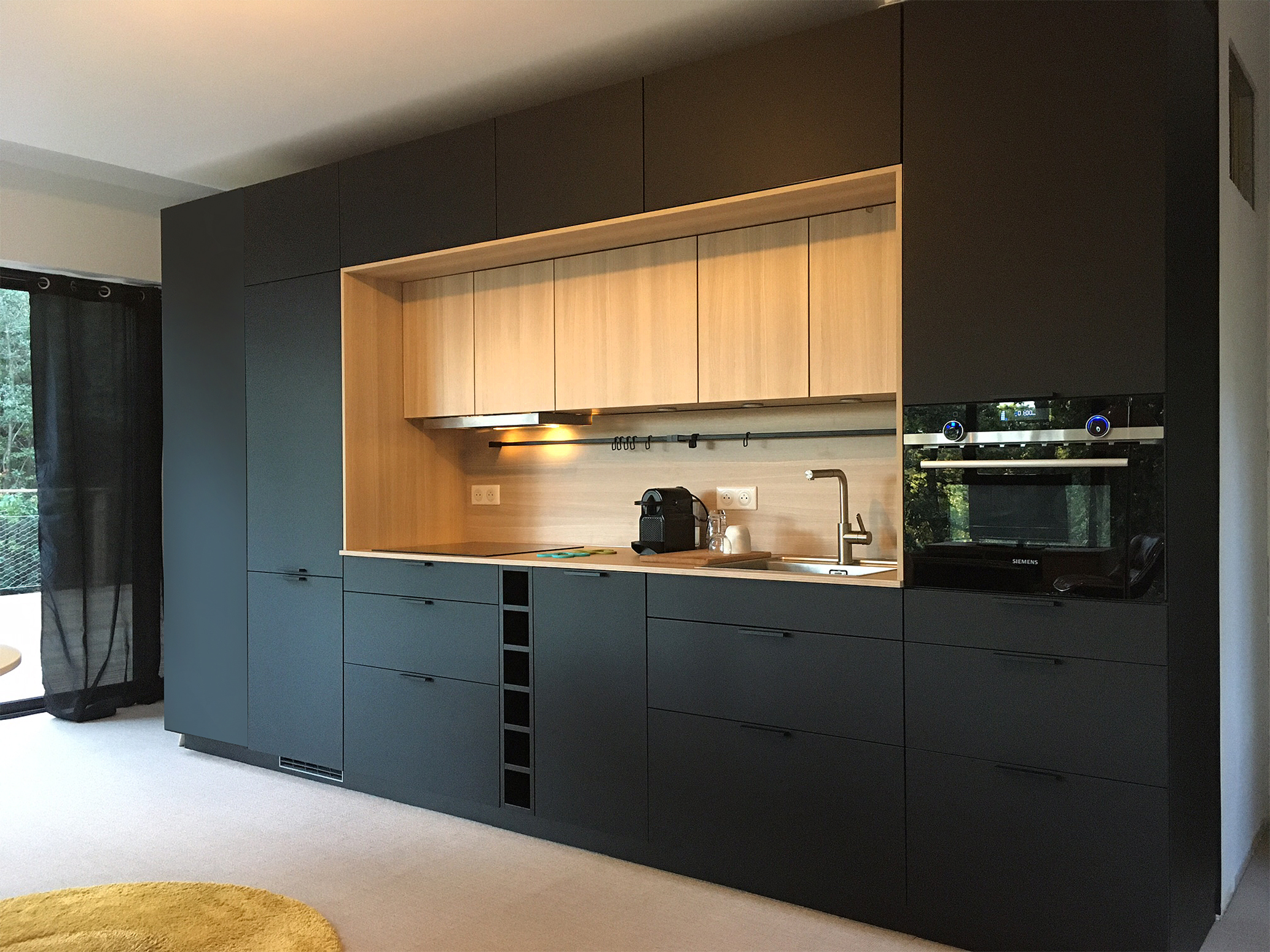 cuisine noire et bois design
