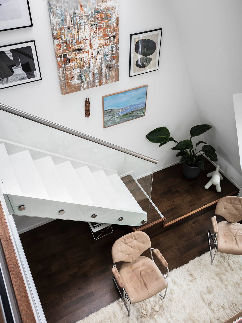 escalier avec garde-corps verre
