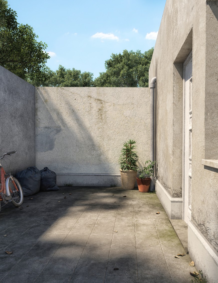 cour en béton à aménager
