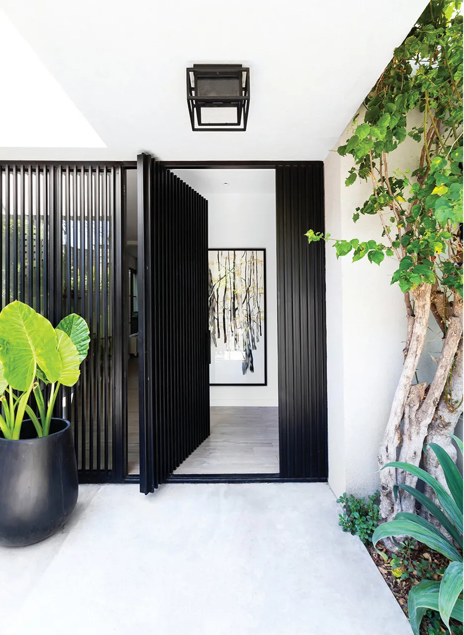 entrée avec porte noire entrée avec porte noire