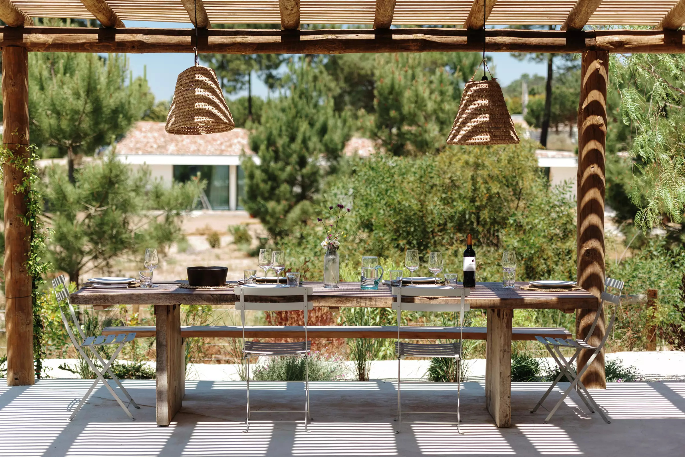 terrasse avec pergola bois