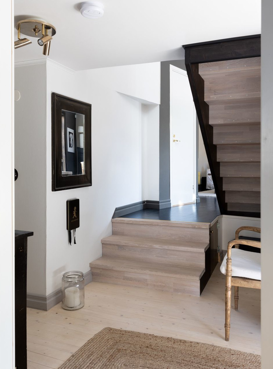 escalier bois demi niveaux