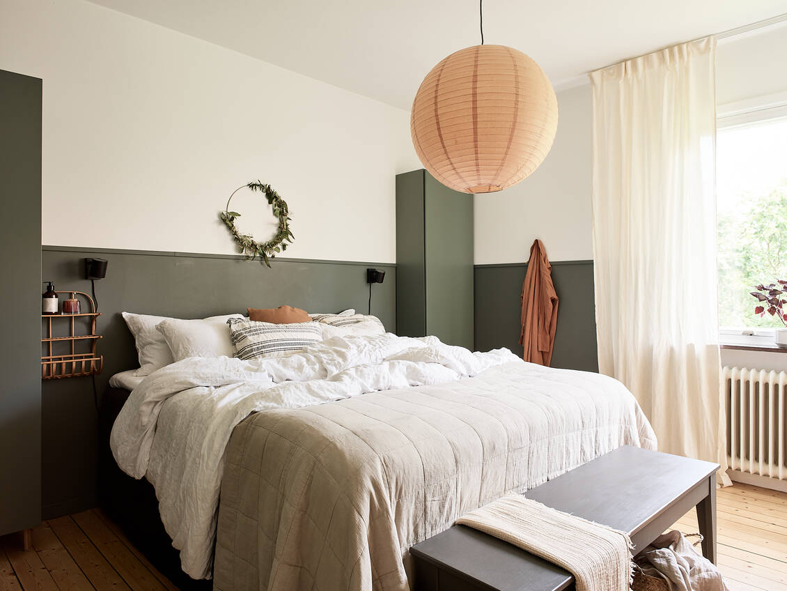chambre mur vert