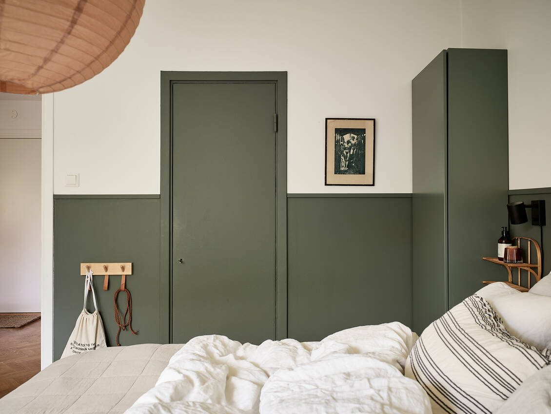 chambre mur vert