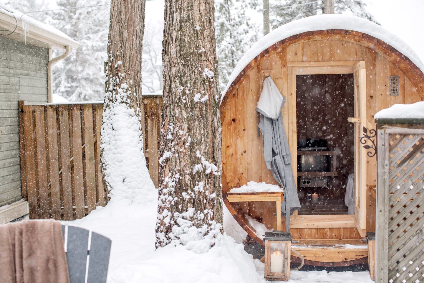 sauna dans jardin