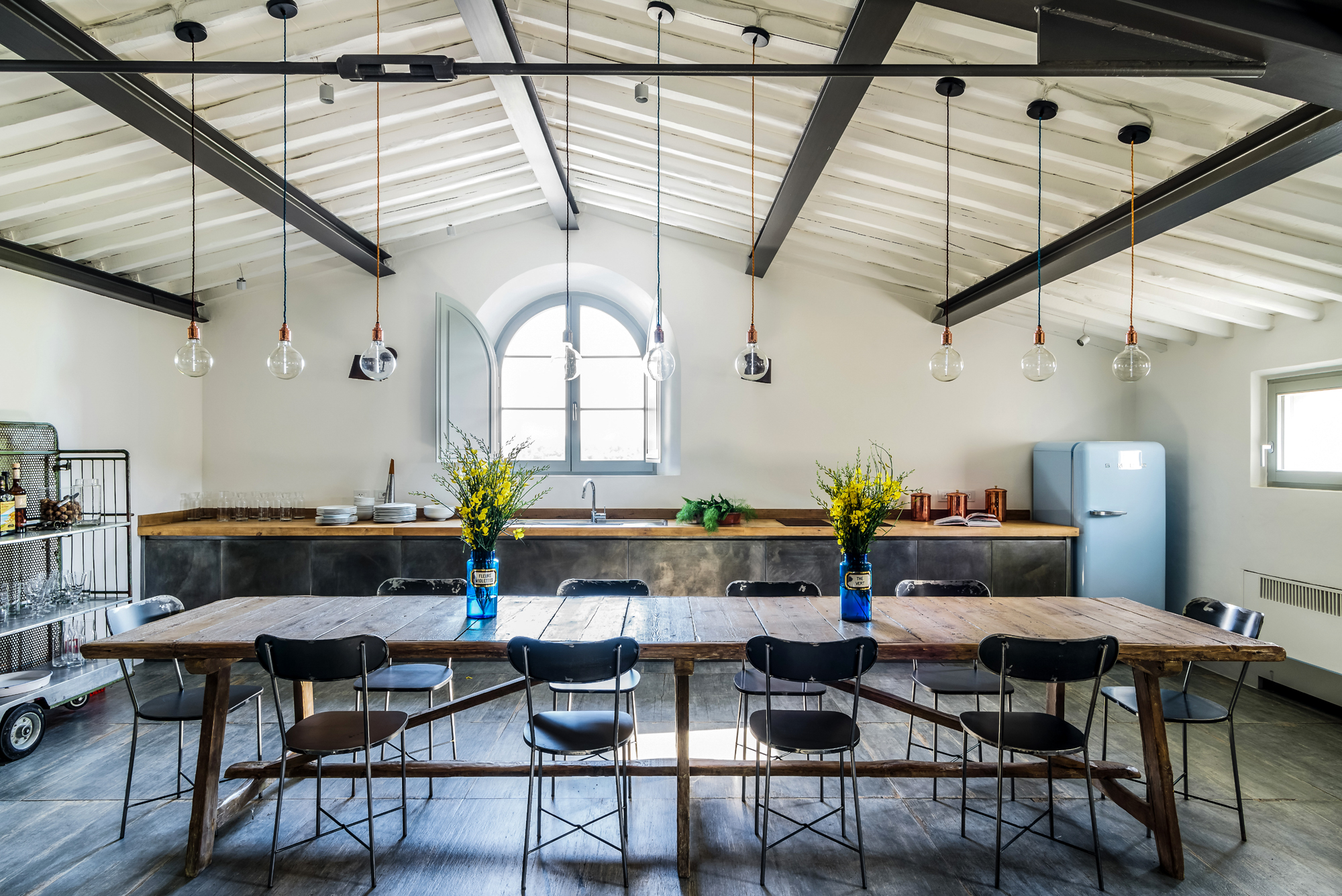 cuisine et salle à manger maison en pierres Toscane