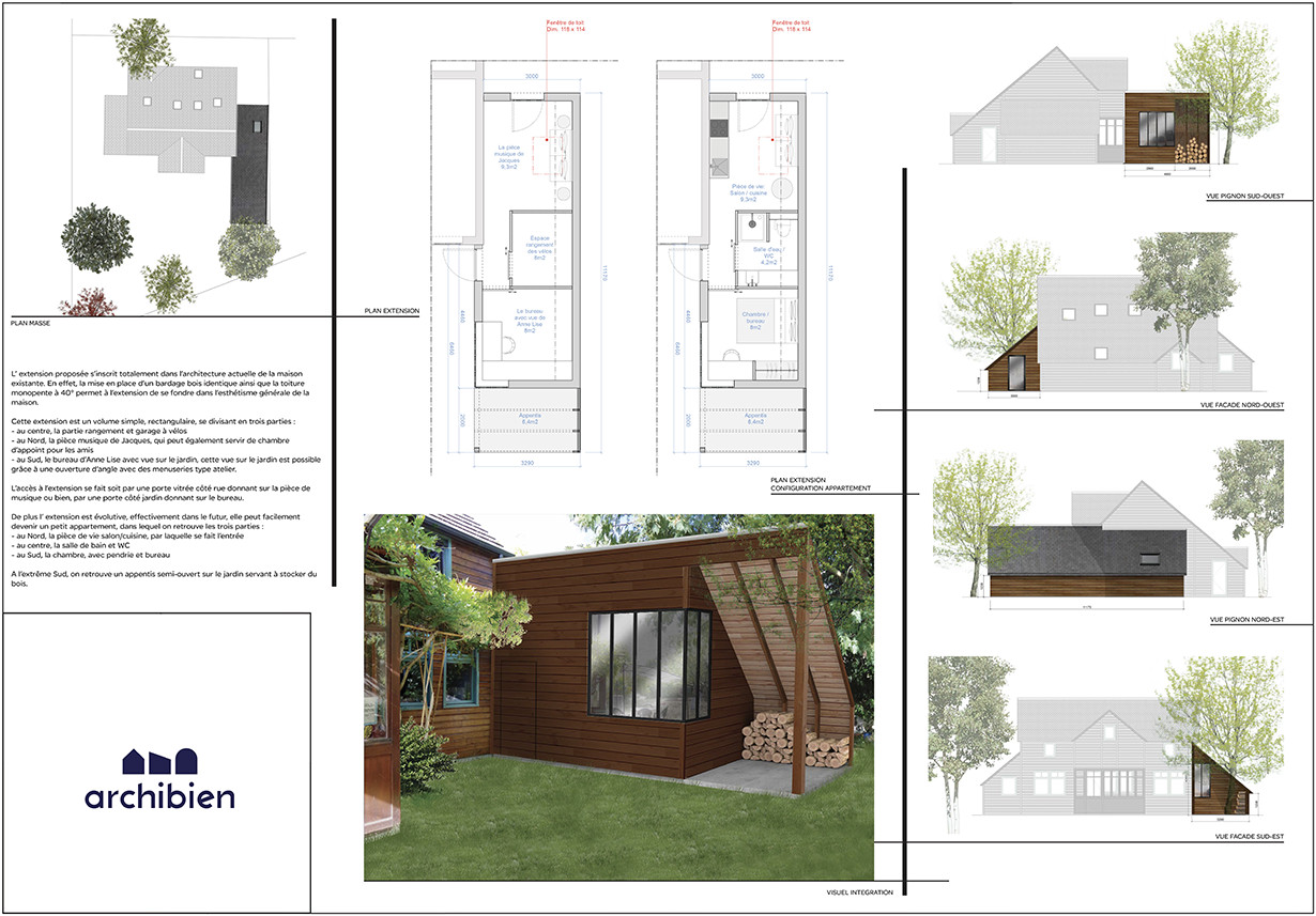 projet agrandissement maison d'invités