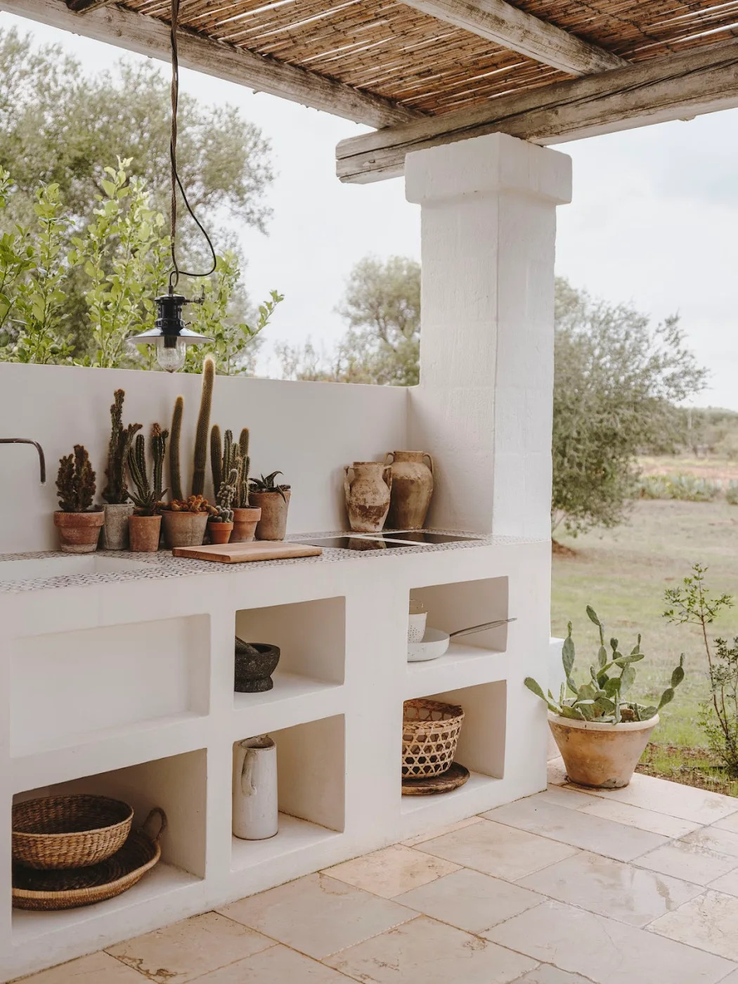 cuisine d'été avec pergola bois