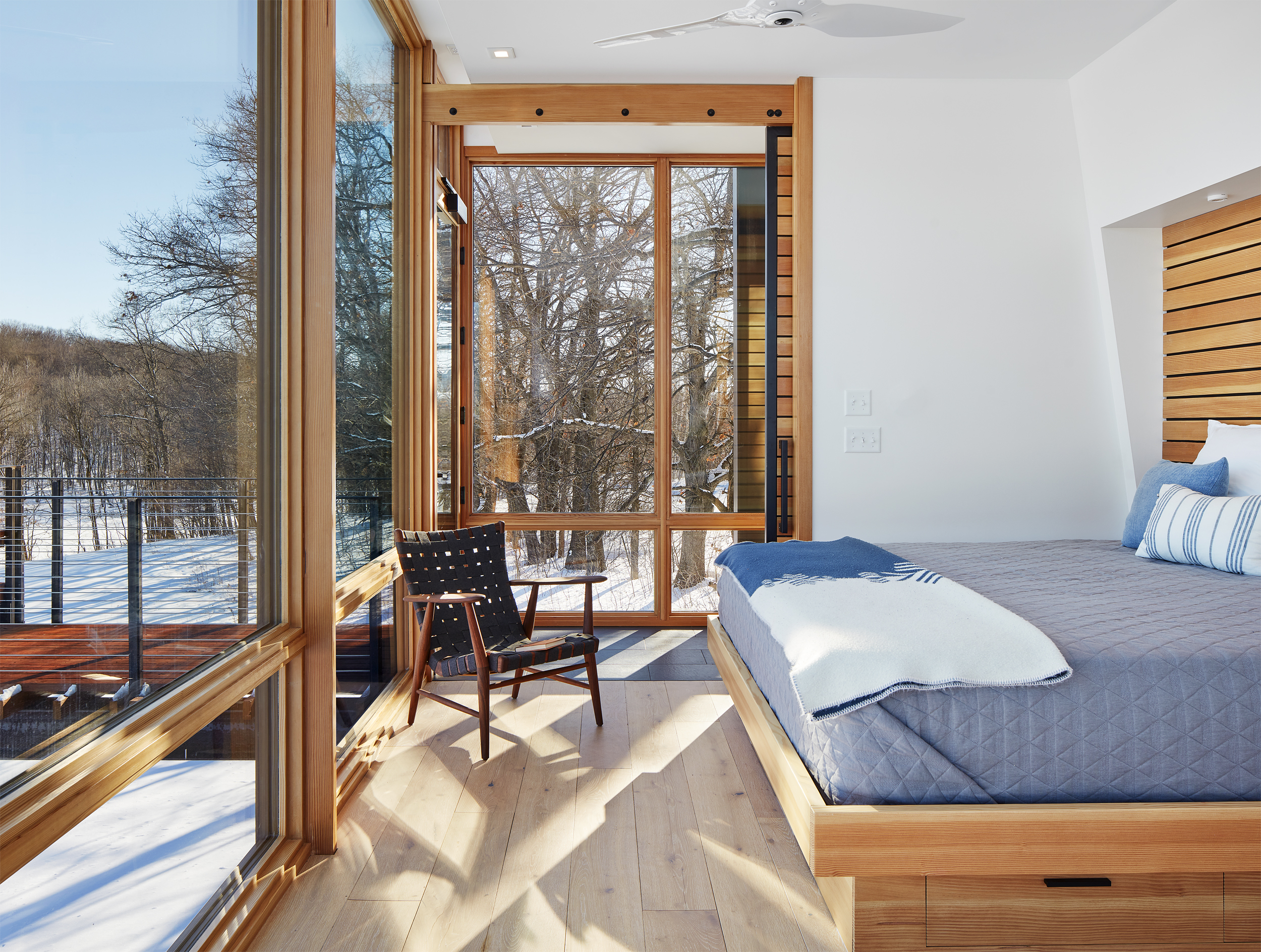 chambre maison architecte en verre