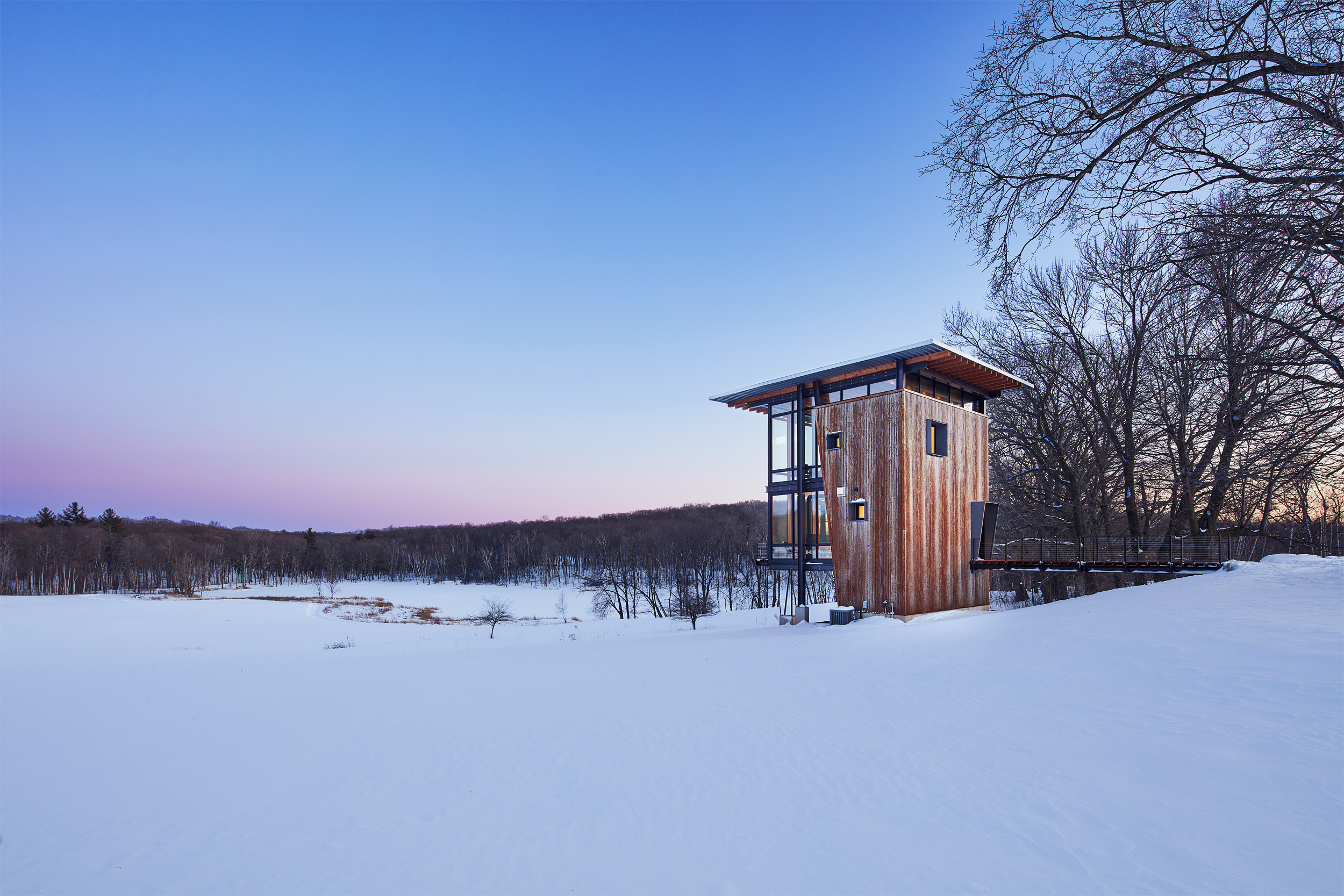 maison architecte en verre et bois