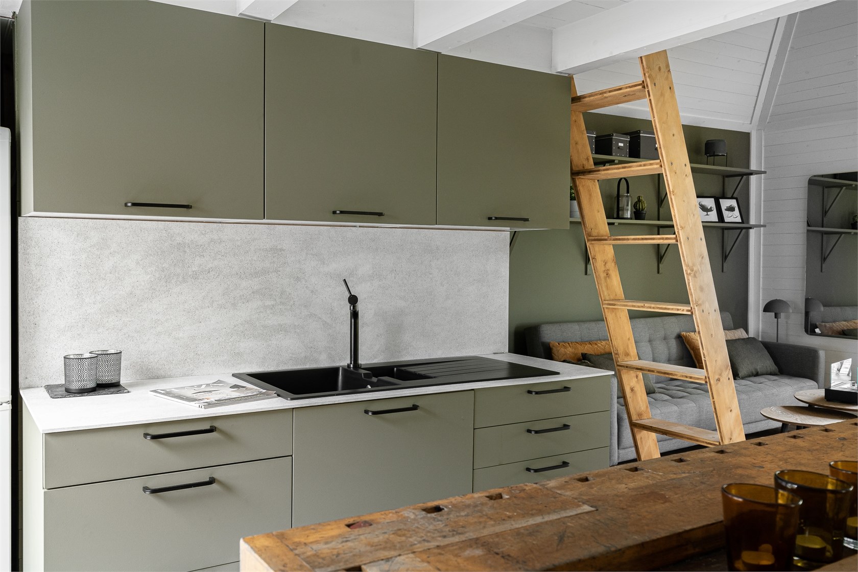 cuisine design vert olive