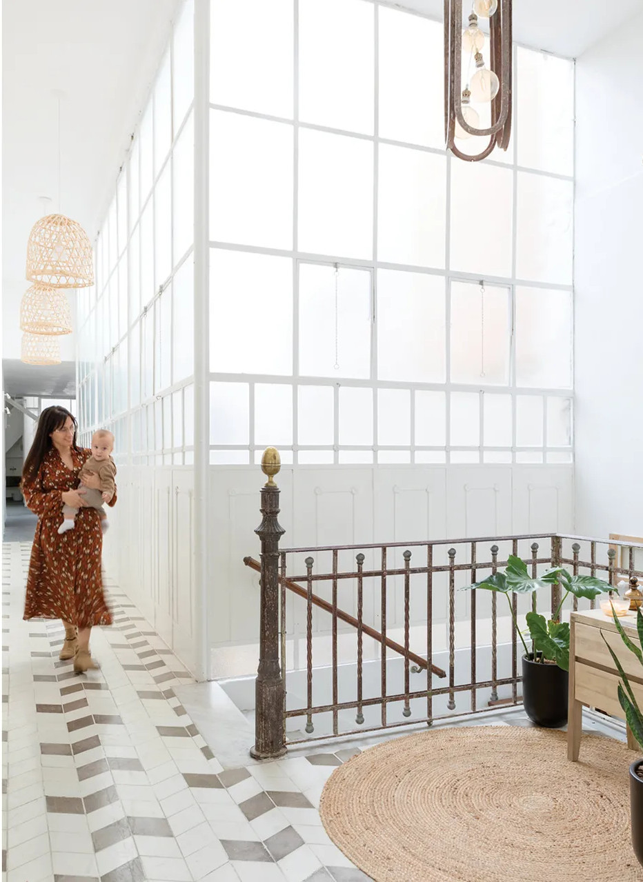 palier avec verrière maison ancienne rénovée