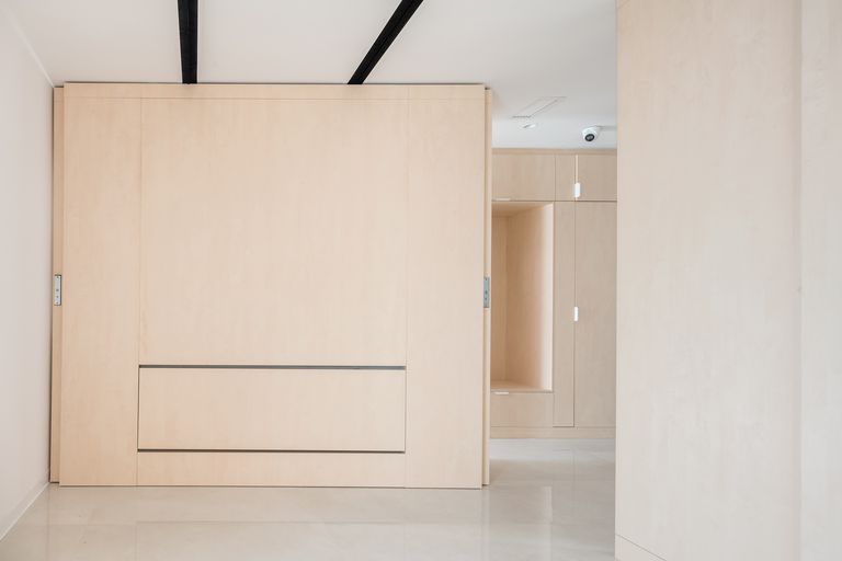 espace bureau escamotable dans salon