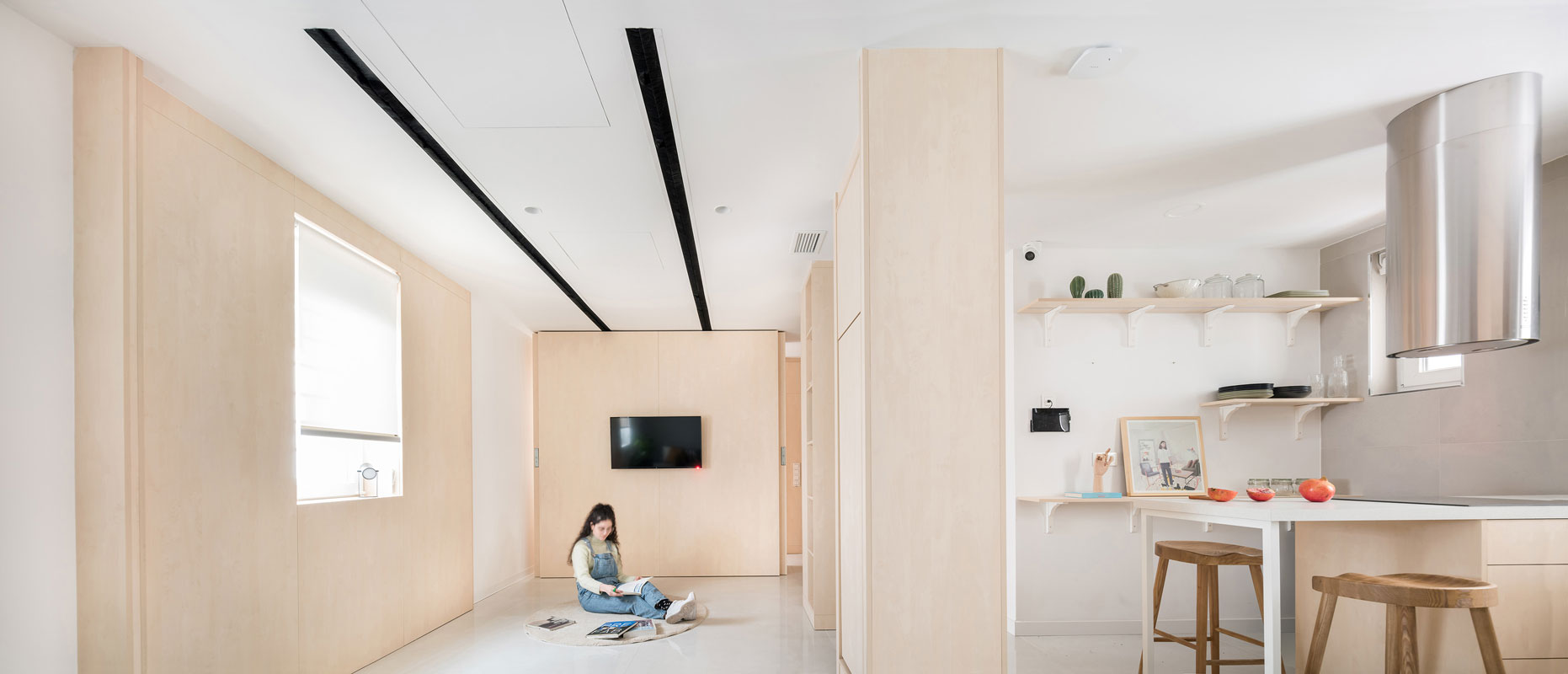 espace salon et chambre petit appartement de 48m2