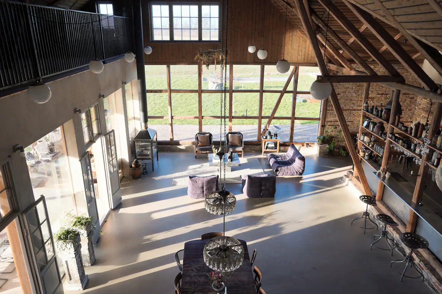salon grange rénovée