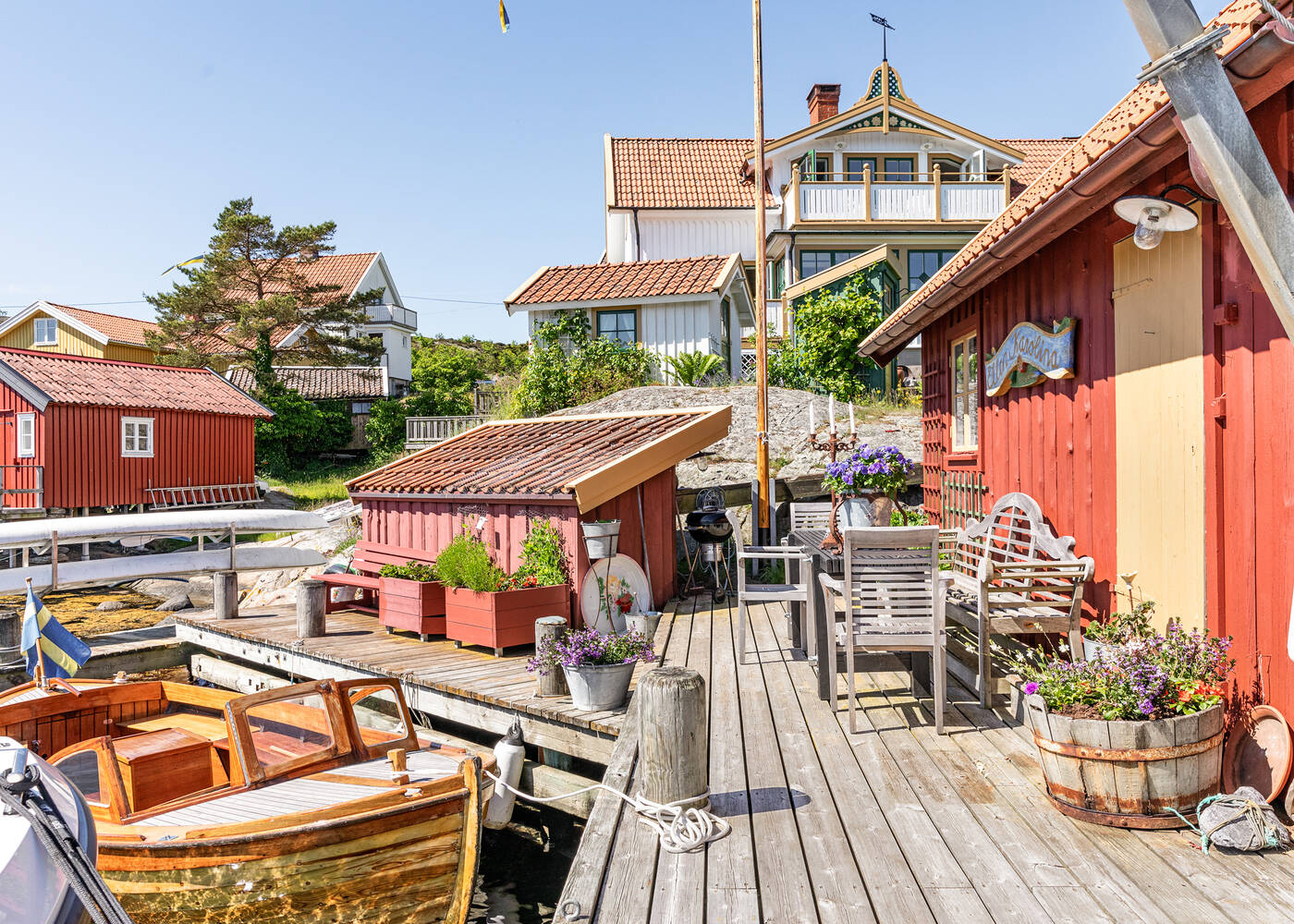 maison en bois rouge Suède