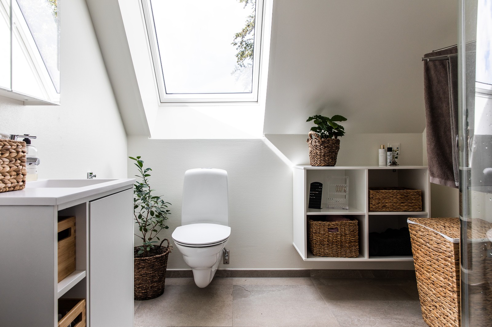 salle de bain avec velux