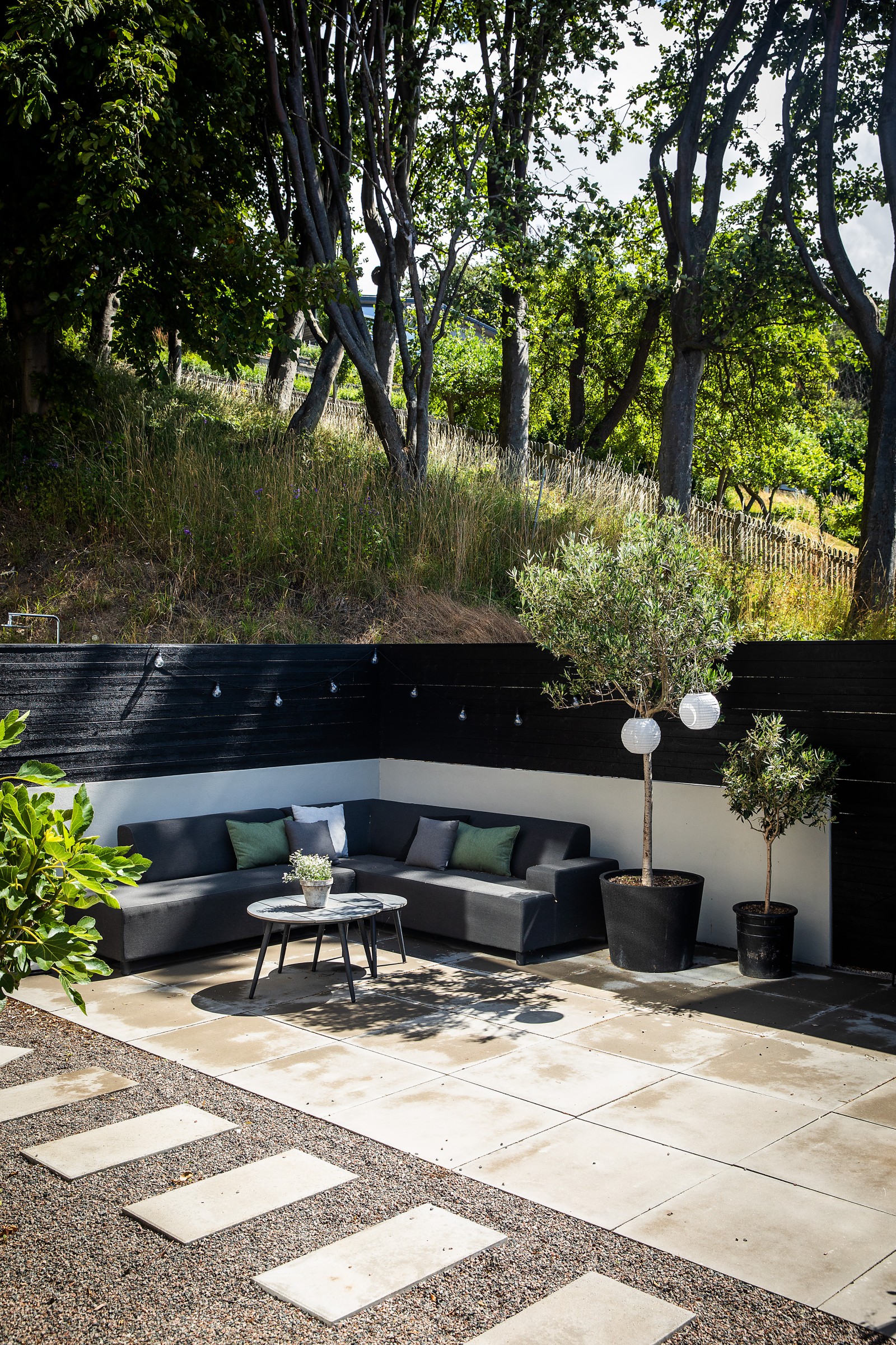 terrasse avec canapé d'angle