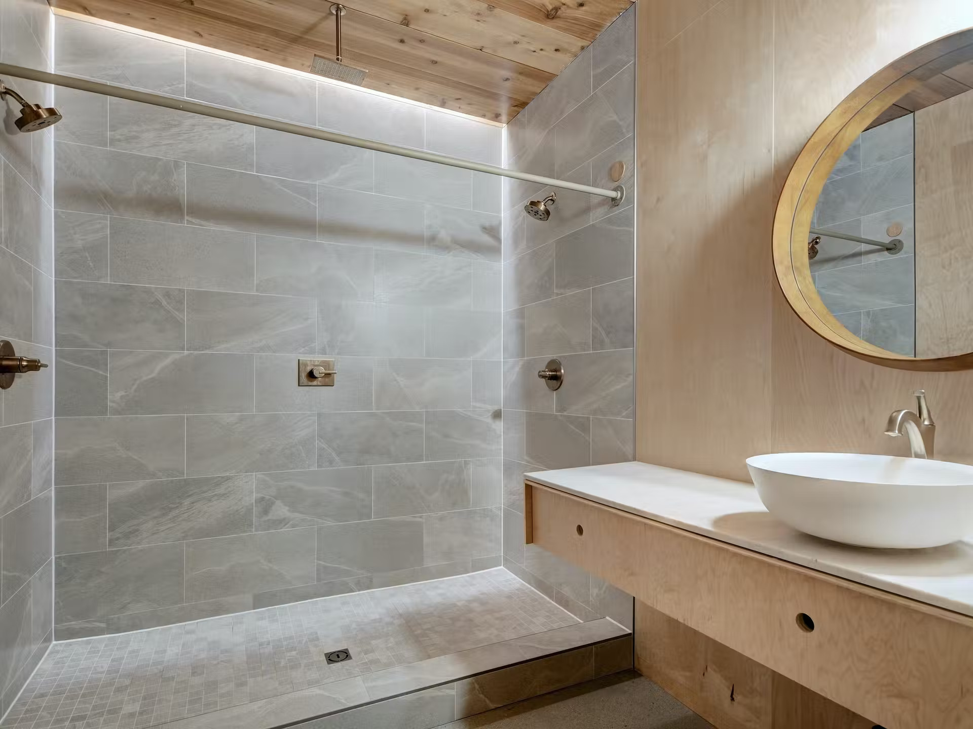 salle de bain design grise et bois salle de bain design grise et bois