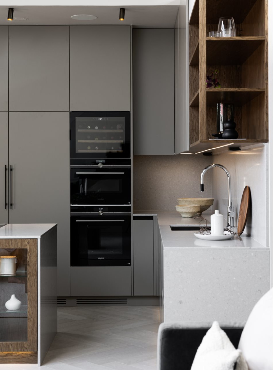 cuisine design grise et bois cuisine design grise et bois