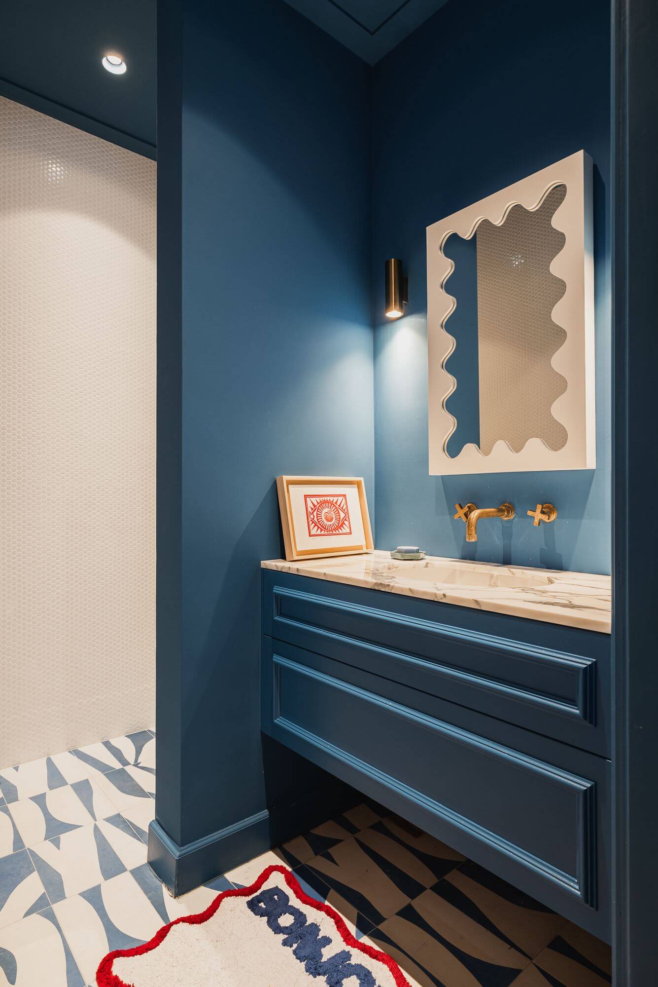 salle de bain décoration contemporaine bleue salle de bain décoration contemporaine bleue