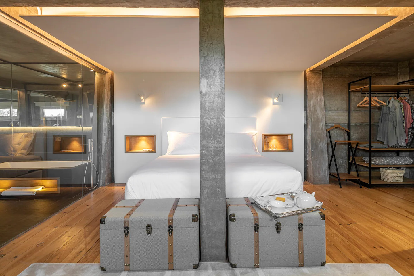 chambre loft maison rénovée 