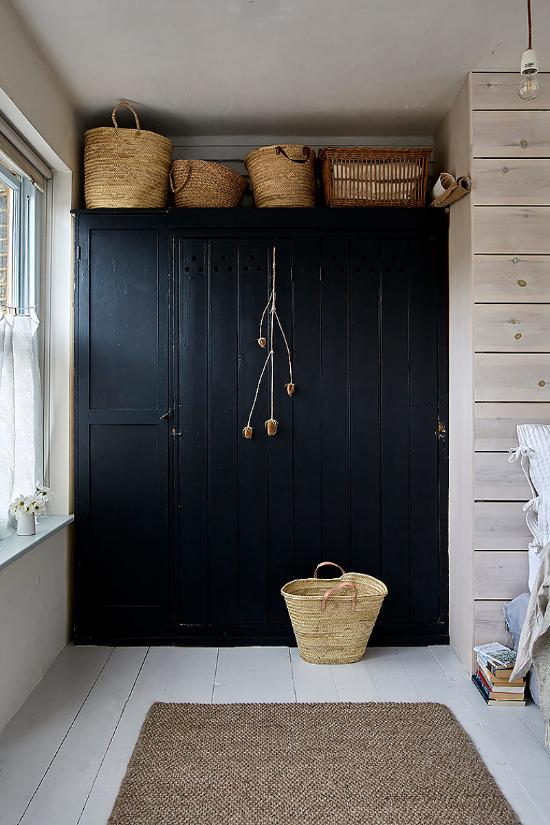 panier sur armoire