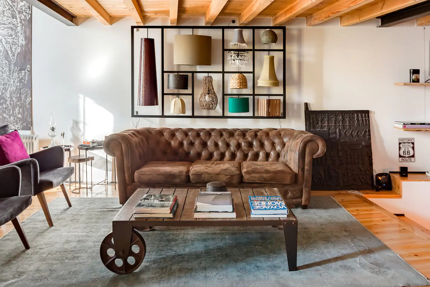 salon vintage dans loft