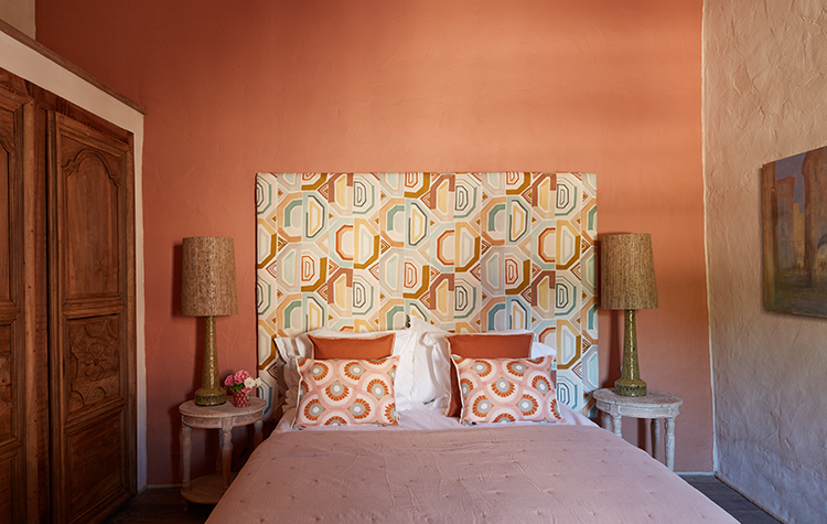 chambre terracotta maison en pierres Mas Vermentino chambre terracotta maison en pierres Mas Vermentino