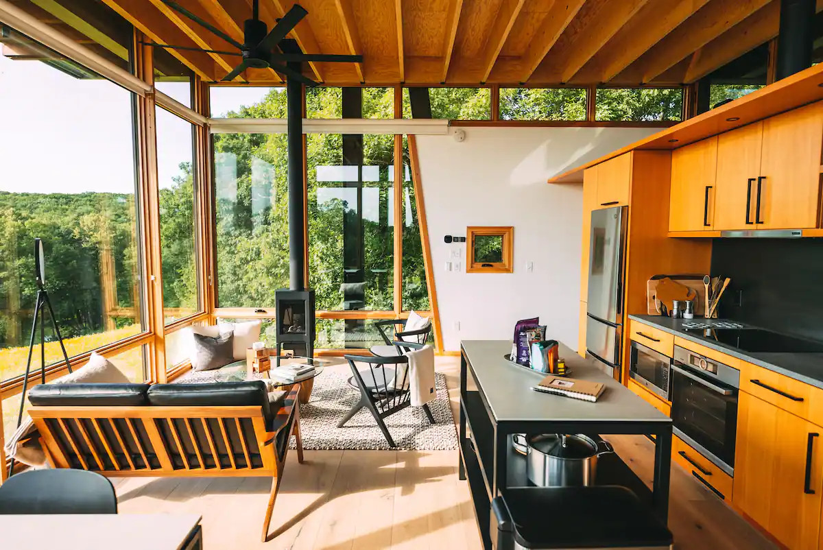 salon maison architecte en verre