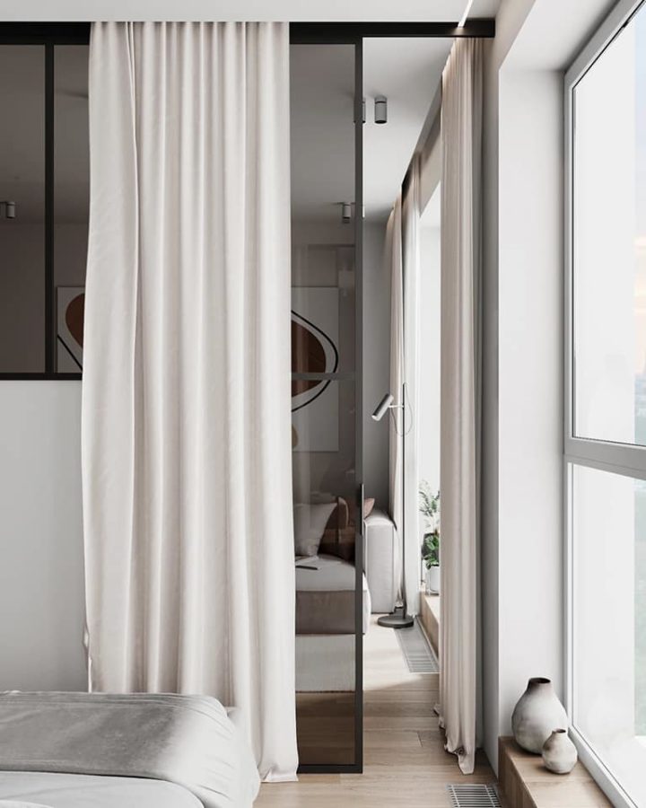 chambre avec verrière et rideau chambre avec verrière et rideau