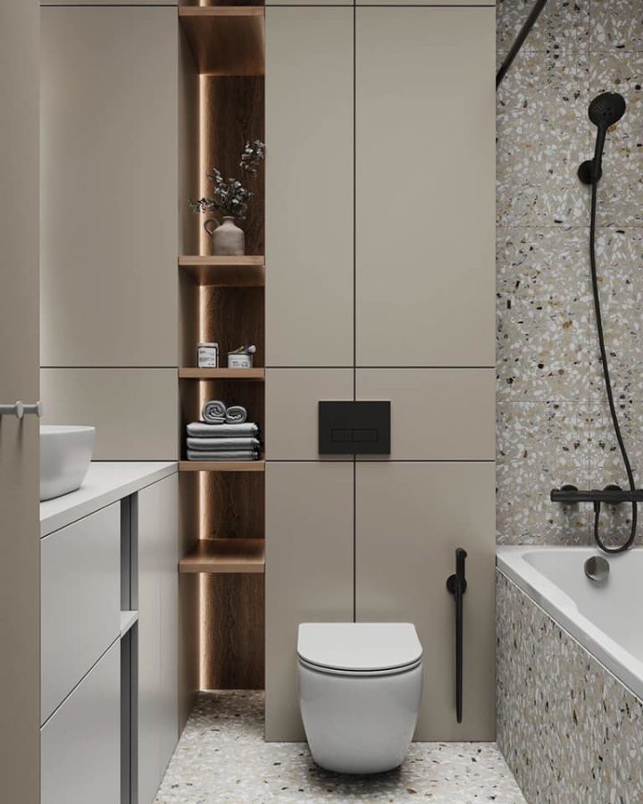 salle de bain terrazzo gris décoration design salle de bain terrazzo gris décoration design