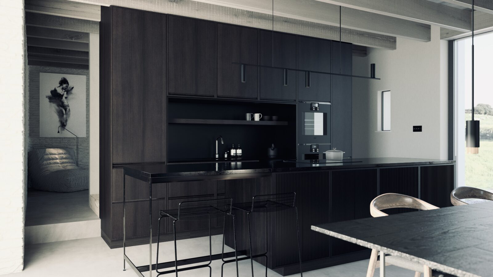 cuisine design noire maison contemporaine cuisine design noire maison contemporaine