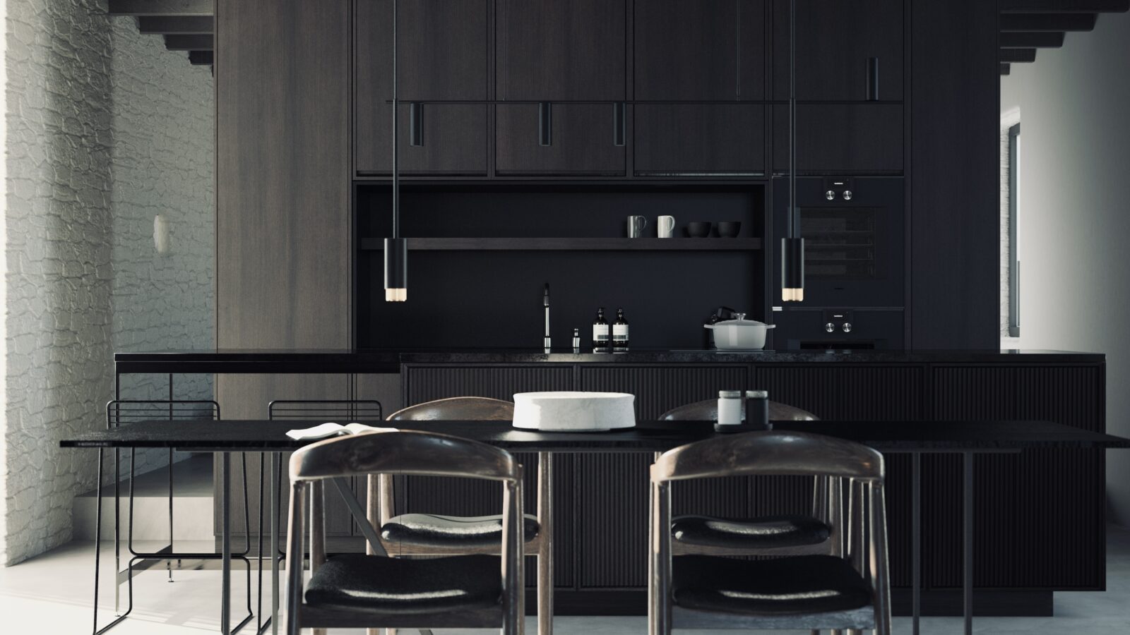 cuisine design noire maison contemporaine cuisine design noire maison contemporaine