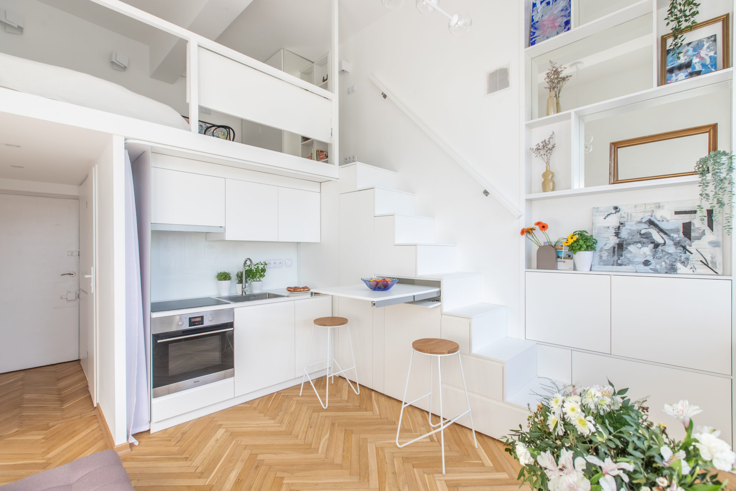 cuisine et escalier studio de 20m2 avec mezzanine cuisine et escalier studio de 20m2 avec mezzanine