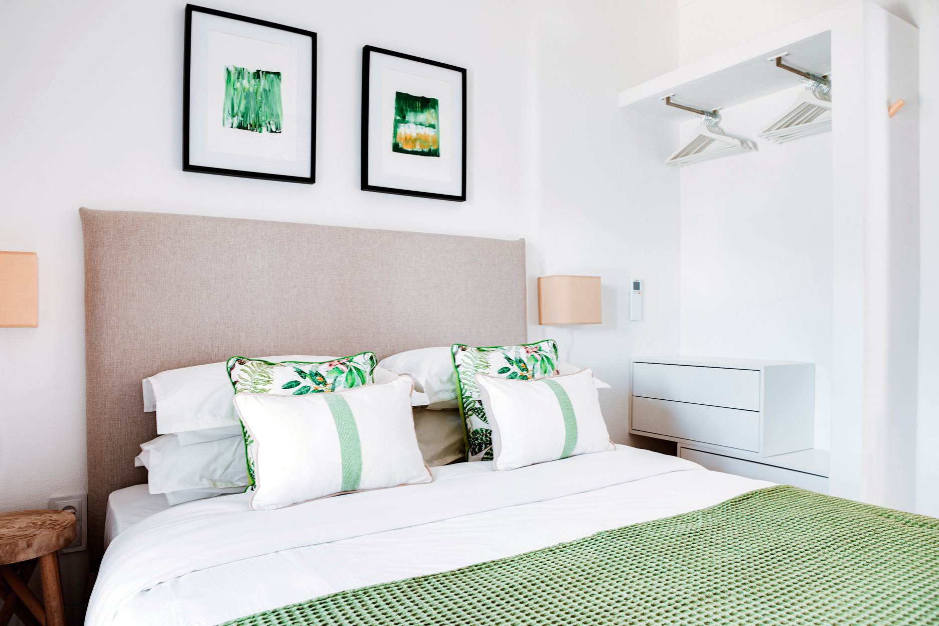 chambre décoration verte