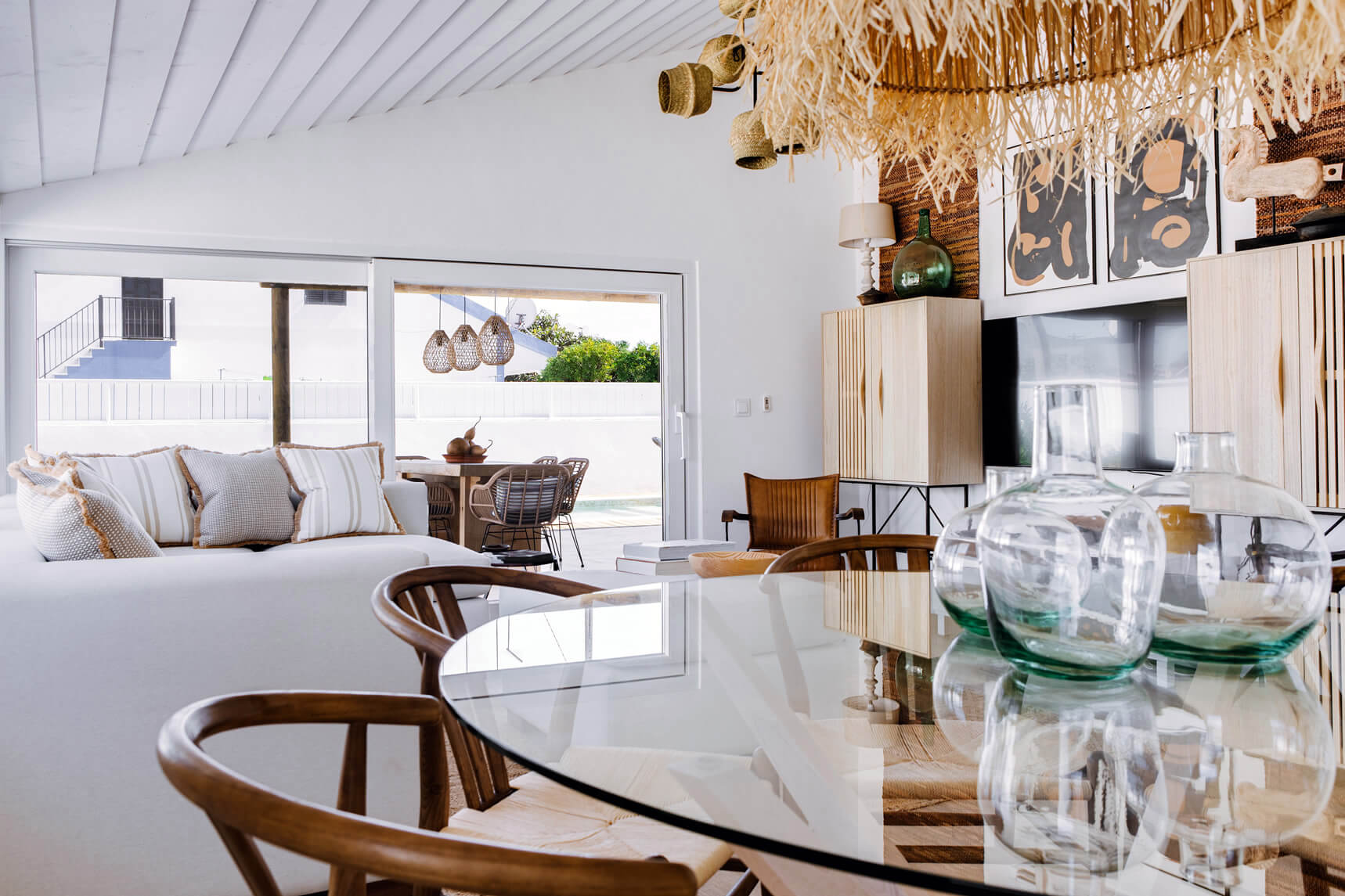 salle à manger table en verre