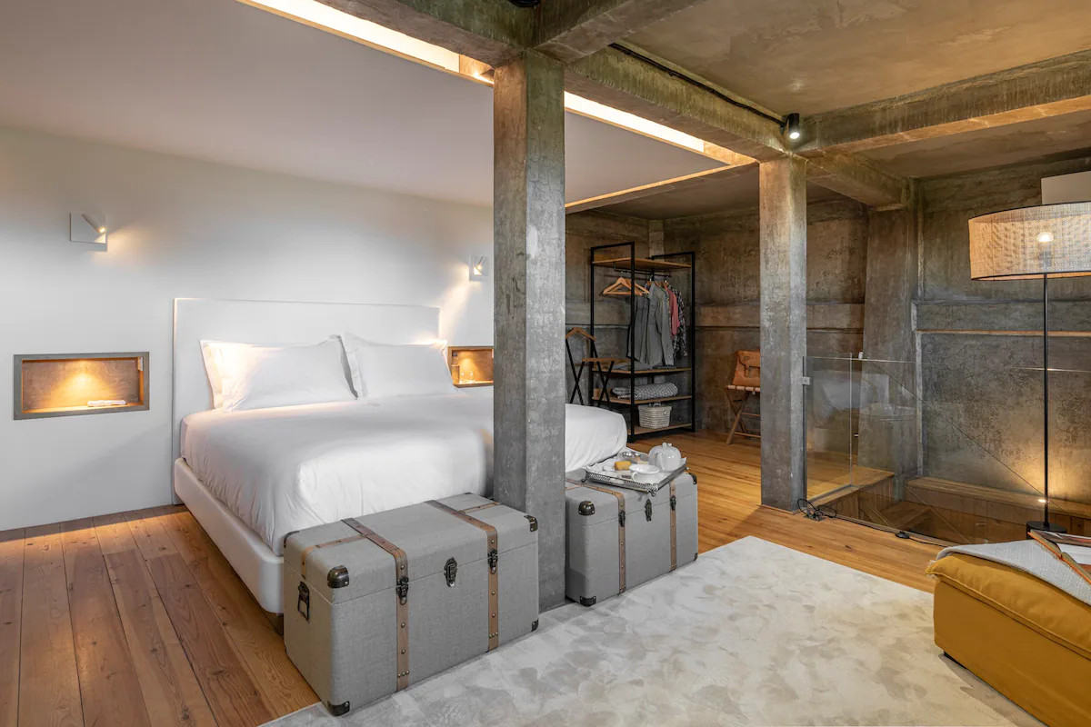 chambre loft maison rénovée 