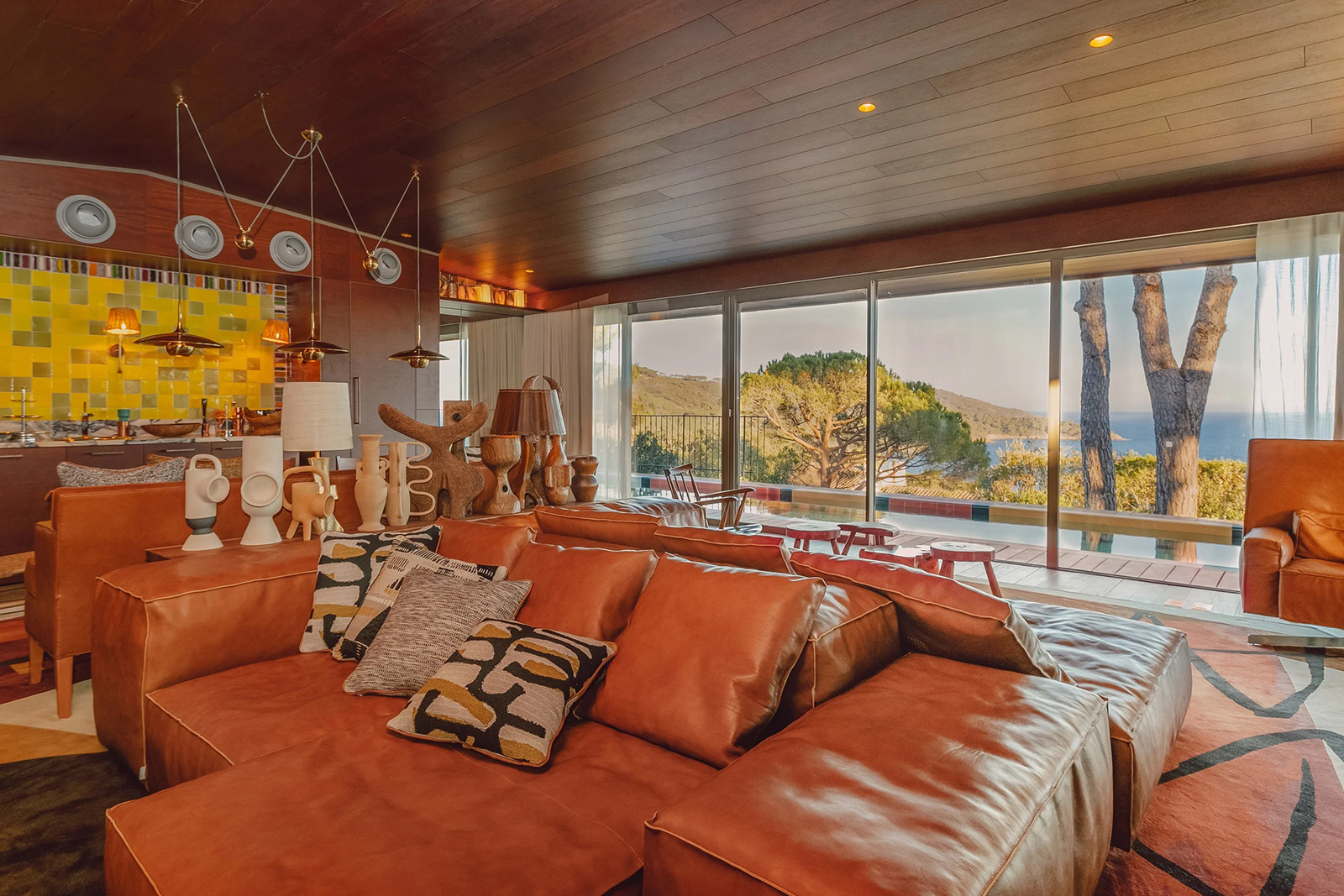 salon Villa W avec piscine décoration contemporaine