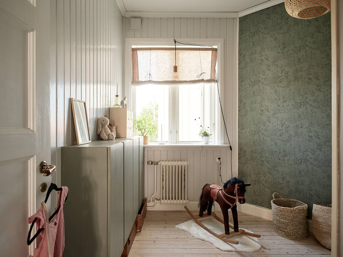 chambre d'enfant verte